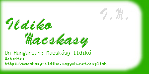 ildiko macskasy business card